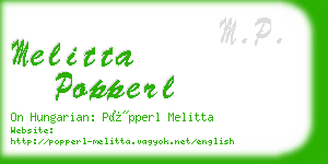melitta popperl business card